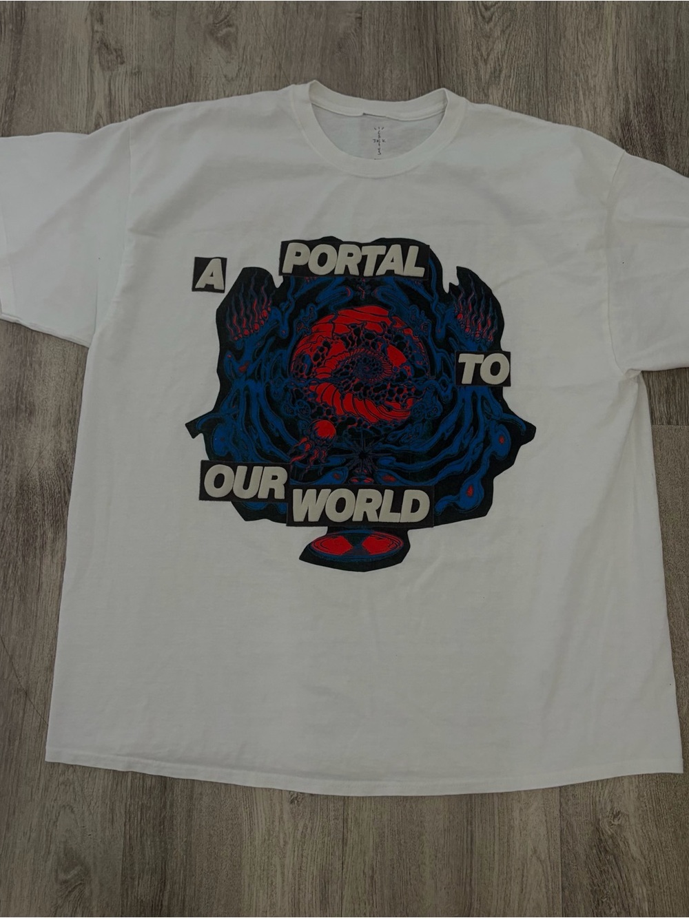 Travis Scott Portal To Our World T-Shirt Cactus Jack Mens White XL Tour